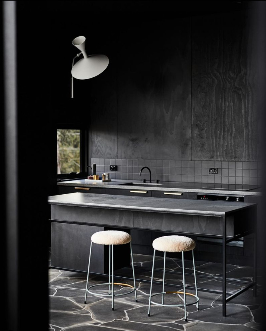 what colour grout for black tiles